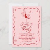 Handgezeichnete Feiern zu dreißig Quirky 30. Gebur Einladung (Vorderseite)