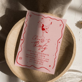 Handgezeichnete Feiern zu dreißig Quirky 30. Gebur Einladung