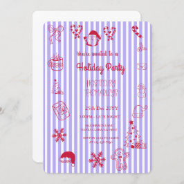 Handgezeichnete Feiertagsparty Einladung