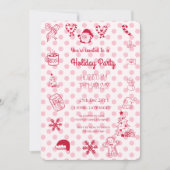 Handgezeichnete Feiertagsparty Einladung (Vorderseite)