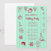 Handgezeichnete Feiertagsparty Einladung (Vorne/Hinten)