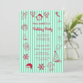 Handgezeichnete Feiertagsparty Einladung (Stehend Vorderseite)