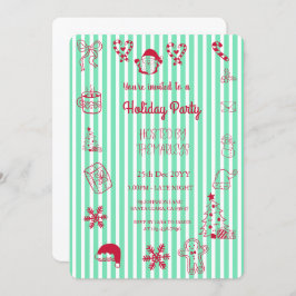 Handgezeichnete Feiertagsparty Einladung