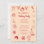 Handgezeichnete Feiertagsparty Einladung (Vorderseite)