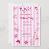 Handgezeichnete Feiertagsparty Einladung (Vorderseite)