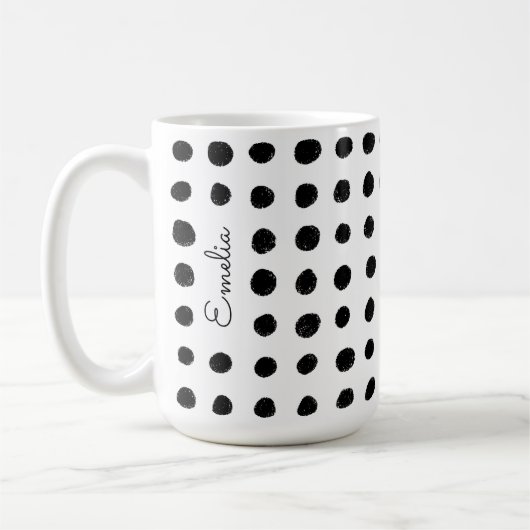Handgezeichnete Felder personalisierte Umarmung Kaffeetasse (Links)
