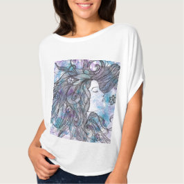 Handgezeichnete Feminine Bella Leinwand Flowy Circ T-Shirt
