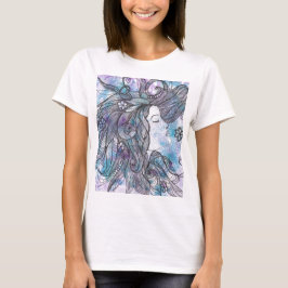Handgezeichnete Feminine Bella Leinwand Flowy Circ T-Shirt