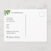 Handgezeichnete Flamingos Wir zogen nach Florida Ankündigungspostkarte (Rückseite)