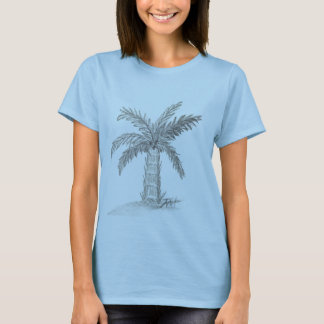 Handgezeichnete Flaschenpalme mit Wedeln T-Shirt