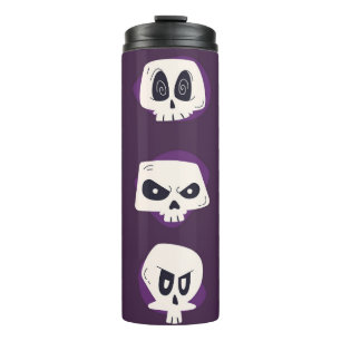 Handgezeichnete Flatdia de muertos skulls collecti Thermosbecher
