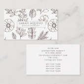 Handgezeichnete Floral Doula Weiße Geburtshilfe Tr Visitenkarte (Vorne/Hinten)