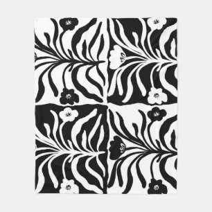 Handgezeichnete Floral: Vintage-Abstrakt Fleecedecke