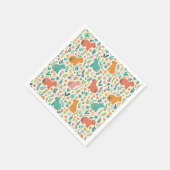 Handgezeichnete florale Capybara-Papierteller Serviette (Ecke)
