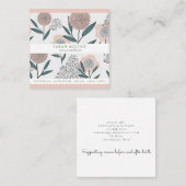 Handgezeichnete florale Florals Peach & Green Doul Quadratische Visitenkarte (Vorne/Hinten)