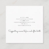 Handgezeichnete florale Florals Peach & Green Doul Quadratische Visitenkarte (Rückseite)