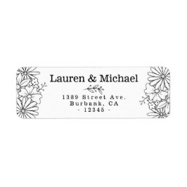 Handgezeichnete, florale Grenzadressen