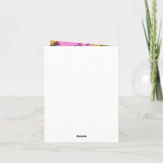 Handgezeichnete Florals Wedding Bold Pink Greeneri (Rückseite)