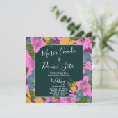 Handgezeichnete Florals Wedding Bold Pink Greeneri (Stehend Vorderseite)