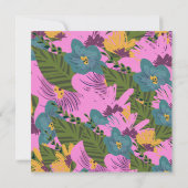 Handgezeichnete Florals Wedding Bold Pink Greeneri (Rückseite)