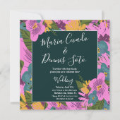 Handgezeichnete Florals Wedding Bold Pink Greeneri (Vorderseite)