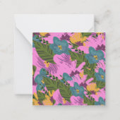 Handgezeichnete Florals Wedding Bold Pink Greeneri Mitteilungskarte (Rückseite)