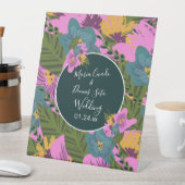 Handgezeichnete Florals Wedding Bold Pink Greeneri Sockelschild (In Situ)