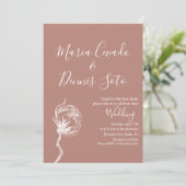 Handgezeichnete Florals Wedding Earth Tone Einladung (Stehend Vorderseite)