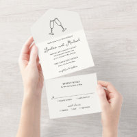 Handgezeichnete Flöten Doodle Moderne Hochzeit