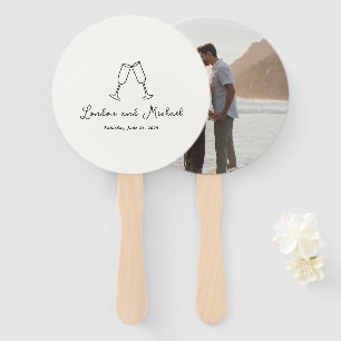 Handgezeichnete Flöten-Doodle-Moderne Hochzeit Fächer