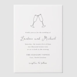 Handgezeichnete Flöten Doodle Moderne Hochzeit Pergament Einladungen