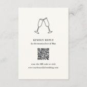 Handgezeichnete Flöten Doodle Moderne Hochzeit RSVP Karte (Vorderseite)