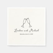 Handgezeichnete Flöten Doodle Moderne Hochzeit Serviette (Vorderseite)