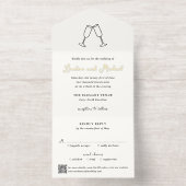 Handgezeichnete Flöten Doodle QR Code Moderne Hoch All-in-One-Einladung (Innenseite)