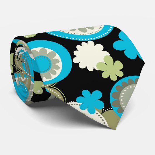 Handgezeichnete Formen und kontrahierte Streifen N Krawatte (Gerollt)