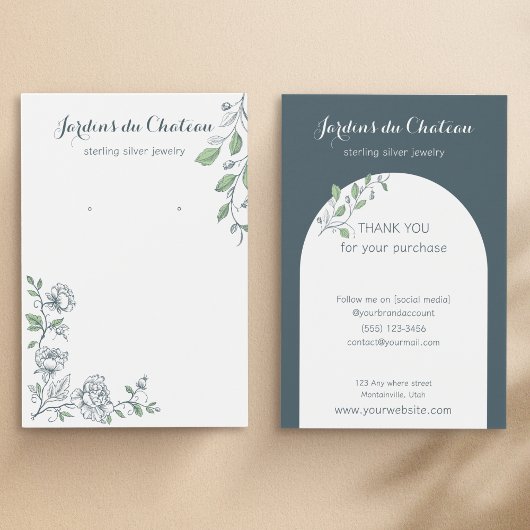 Handgezeichnete französische Ohrring-Grafikkarte