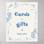 Handgezeichnete französische Whimsikkarten und Ges Poster (Vorne)