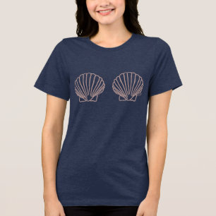 Handgezeichnete freche Muschelschalen Tri-Blend Shirt