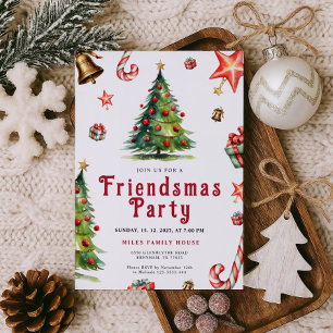 Handgezeichnete Friendsmas-Party-Einladung Einladung