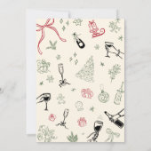 Handgezeichnete Friendsmas-Party Einladung, Weihna Einladung (Rückseite)