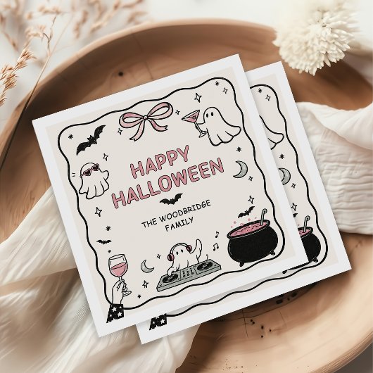 Handgezeichnete Frohe Halloween Servietten