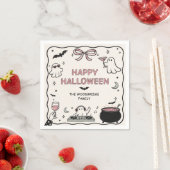 Handgezeichnete Frohe Halloween Servietten (Beispiel)