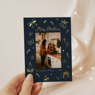 Handgezeichnete Frohe Weihnachten Spielerei Foto Folien Feiertagskarte