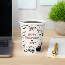Handgezeichnete fröhliche Halloween-Papierbecher Pappbecher