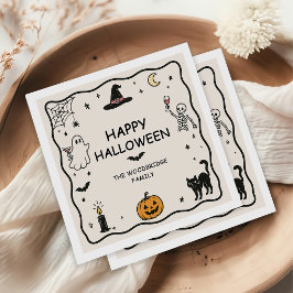 Handgezeichnete Fröhliche Halloween Servietten