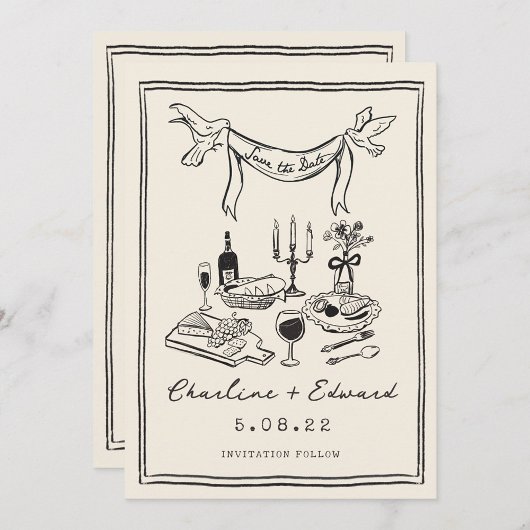 Handgezeichnete funkige Handschrift Save-the-Date Save The Date