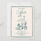 Handgezeichnete Funky Contemporary Wedding Einladung (Vorderseite)