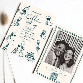 Handgezeichnete Funky Contemporary Wedding Einladung