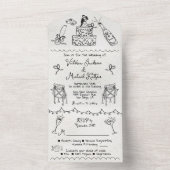 Handgezeichnete Funky Doodle Hochzeit All In One Einladung (Innen Boden)