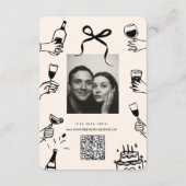 Handgezeichnete Funky Doodle Hochzeitsdetails Begleitkarte (Rückseite)